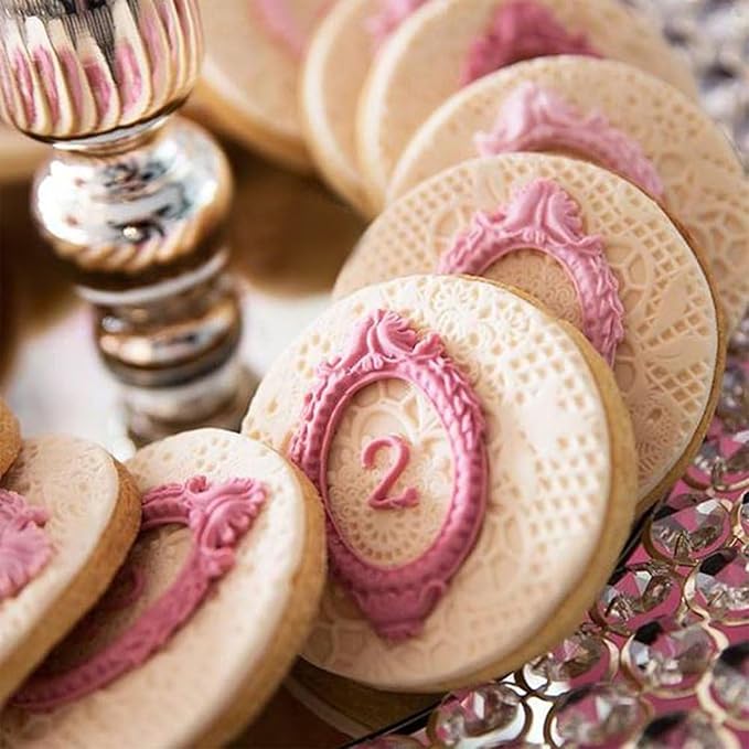 Baroque Frame Silicone Molds 4 Pcs, Chocolate Fondant Mold for Cake Decoration, Clay Resin Mold, Home Baking Home Decoration, Candy, Sugar Craft, Flower Paste, Mousse