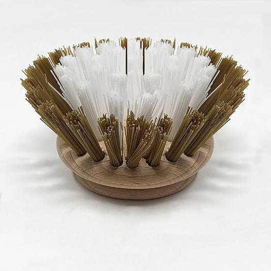 LOLA Replacement Head for The Original Dishwashing & Vegetable Brush, Birch Hardwood & Nylon Poly Bristles, Reusable & Washable - 1 Pack