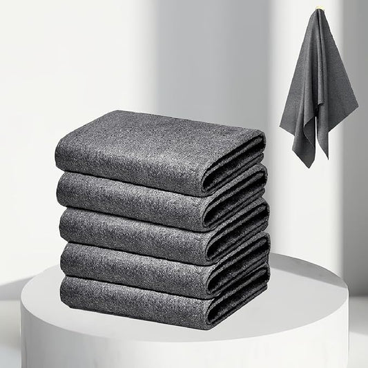 5 PCS 11×11 Inches New Real Magic Cloth Thickened Magic Cleaning Cloth Microfiber Magic Cleaning Cloth for Mirror, Glass, Window,Cars