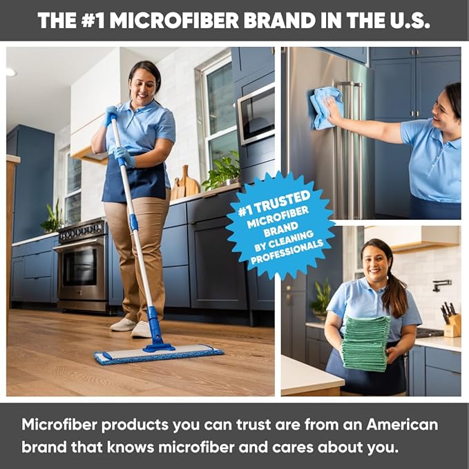 3-Pack Cinch Mop Replacement Heads, Microfiber Mops for Floor Cleaning - Wall Mop with Reusable Washable Pads, Compatible with Cinch Mop - Microfiber Wholesale