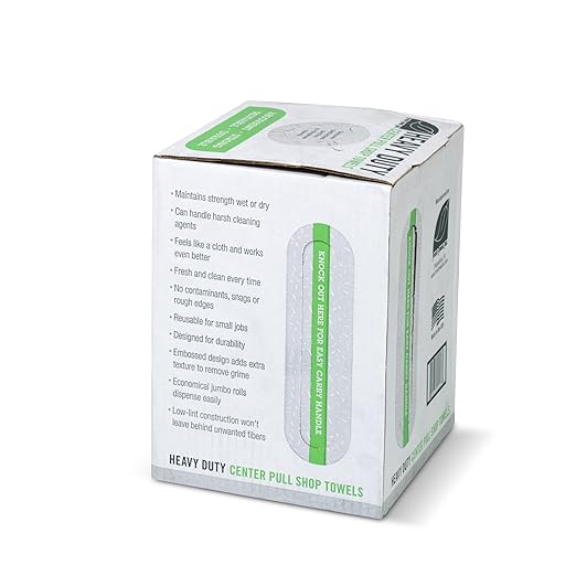 Fresh Towel Heavy Duty Center Pull Shop Towel Rags for Cleaning- (1 Box of 160 Sheets) Disposable Cleaning Towels - 9 x 12 inches - FT800 (White)