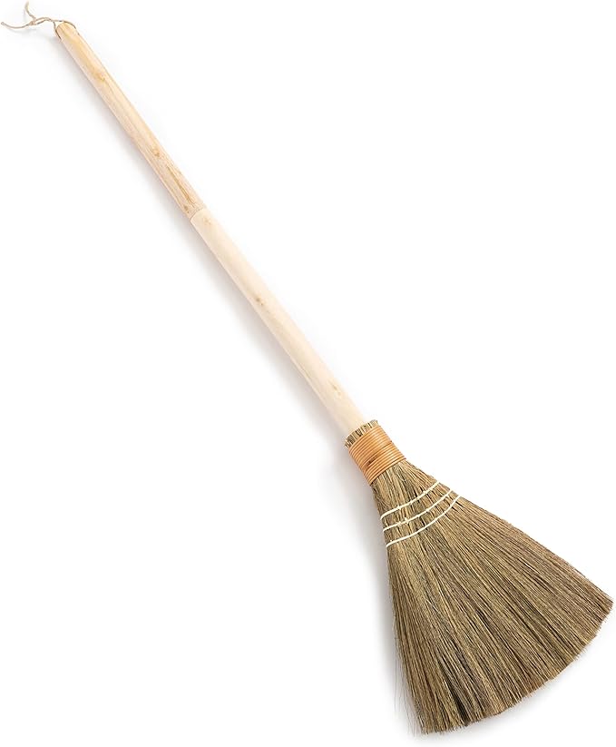 TTS Handmade Whisk Sweeping Broom - Vietnamese Straw Soft Broom for Indoor or Outdoor Sweeping - 9.45" Width, 39.37" Length