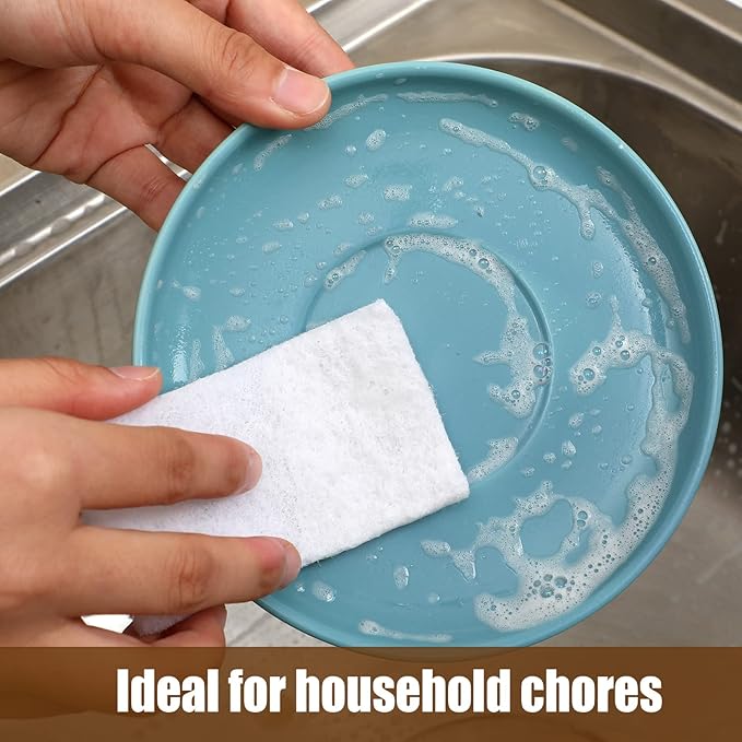 20 Pieces White Scrubbing Pad Non Scratch Scouring Pads Non Woven Scouring Sponge Multipurpose Abrasive Multi Surface Scrubber for Cleaning Polishing(4.5 x 9.8 Inch)