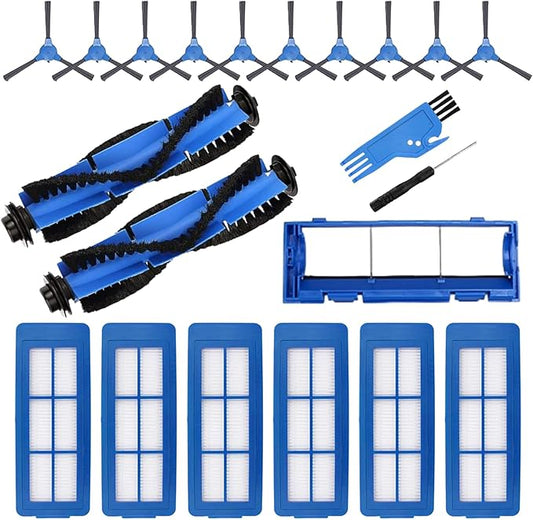 21 Pack Replacement Parts for Eufy RoboVac 11S Max, 15C, 30C, 35c, 15t, 39 Series G10 G20 G30 G32 Edge Verge Hybrid Accessory Vacuum Cleaner Filters, Side Brushes, Roller Brushes