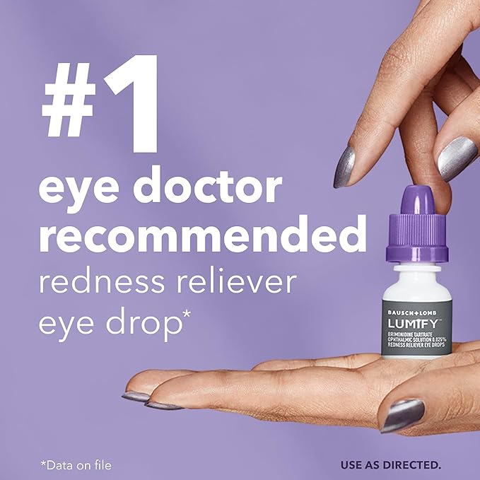 LUMIFY Eye Drops for Red Eyes, Redness Reliever for Brighter Looking Eyes, Works in 1 Minute & Lasts Up to 8 Hours, Eye Drops, 0.08 Fl Oz (2.5 mL)
