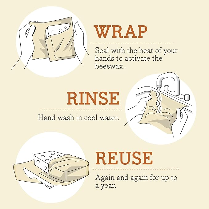 Bee's Wrap Beeswax Wraps for Food - Bees + Bears 3 Pack (2M 1 Sandwich) Made in USA Reusable & Organic Food Wraps, Sandwich Wrap - Eco-Friendly Alternative to Aluminum Foil & Plastic Wrap