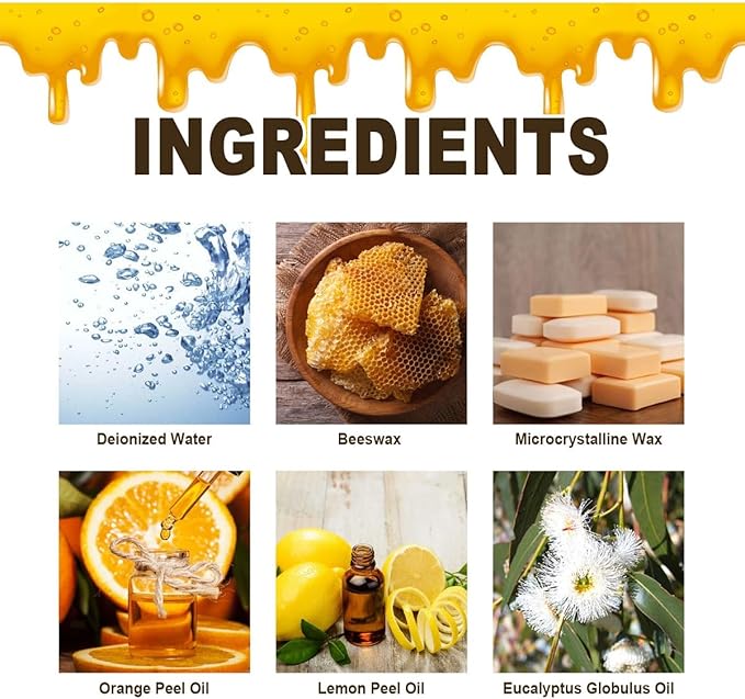 Beeswax Wood Polish, Furniture Polish Multifunctional Spray Used to for Kitchen Living Room Cleaner Care.(1Pcs)