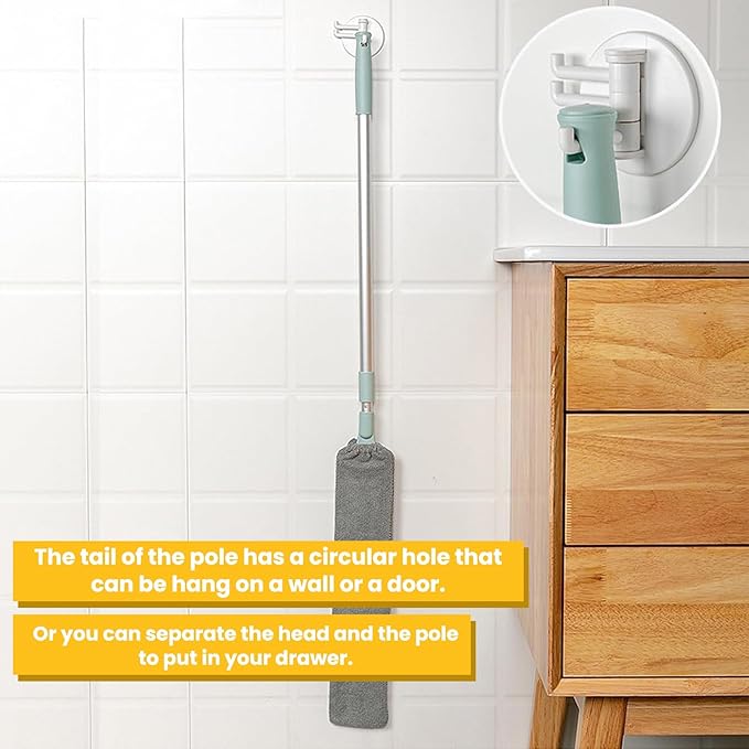 Retractable Gap Dust Cleaning Artifact |Extendable Duster Cleaning Tool for Hard-to-Reach Areas |Reusable Washable Dusting Wand for Home,Ceiling,Blinds,Under Furniture (2)