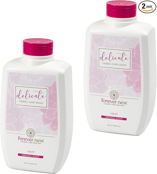 Forever New 32oz Liquid Original Scent Fabric Care Wash 2 Pack (64oz Total) Natural Laundry Detergent