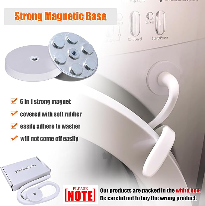 Washer Door Prop and Stopper for Front Load Washing Machine, Removable Washer Door Holder - Flexible Washer Door Stopper Keep Washer Door Open to Prevent Odors - White
