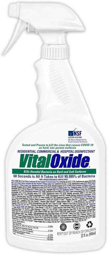 Vital Oxide| Eliminate Pet Urine Odor & Stains| Destroys Most Pet viruses in minutes |Carpet Stain Remover for Cats & Dog Pee, Carpet Cleaner Spray