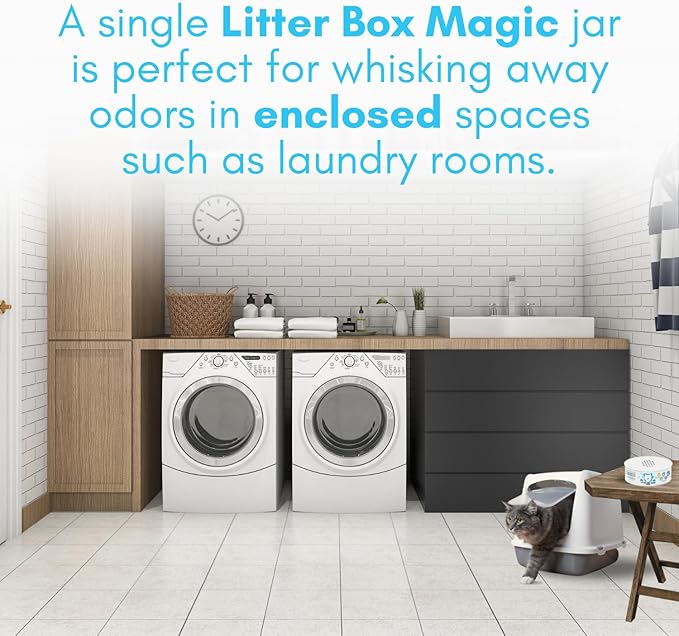 Litter Box Magic Cat Litter Deodorizer Jar (Fresh Scent, 16 Oz, Pack of 1) - Cat Litter Odor Absorber Gel In A Jar - Litter Box Pet Air Freshener - Litter Odor Eliminator to Freshen Air