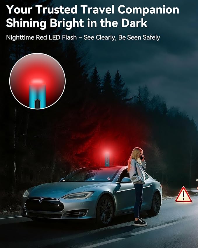Mayking 5-in-1 Car Vacuum Portable Cordless, Handheld Vacuum with White LED & Red Flash, 115W 18000Pa High Power, 3 Suction Modes, Mini Vacuum Cleaner with LED Display for Car Home Keyboards