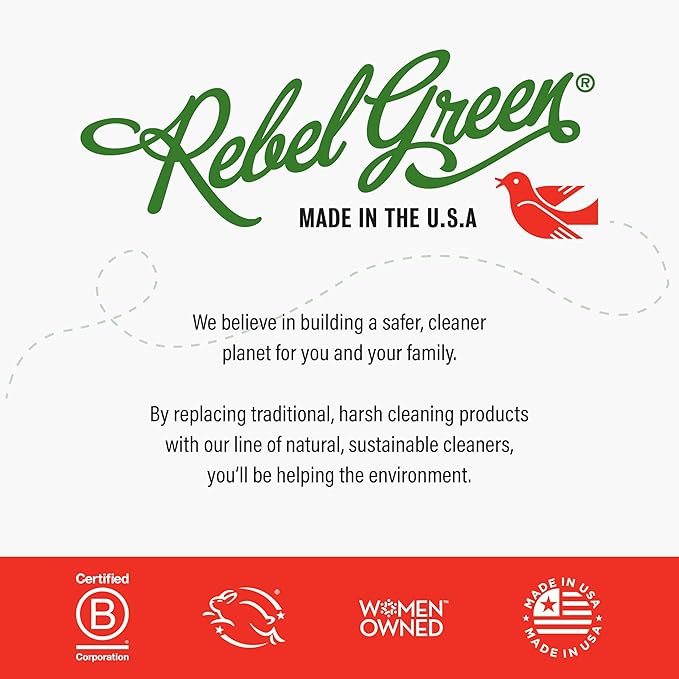 Rebel Green Fruit & Veggie Clean - Plant-Based Produce Cleaner - Natural Fruit and Vegetable Wash with No Aftertaste - Chemical & Wax Removal - Made with Organic Extracts of Citrus - 2 Pack 16 FL OZ