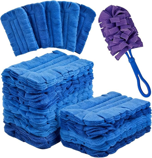 10pack Duster Refills Reusable for Swiffer, 360° Electrostatic Duster Refills, Washable Heavy Duty Dusters Refill, Reusable Cloth Cover Dust Collector for Both Wet and Dry Use (Blue)