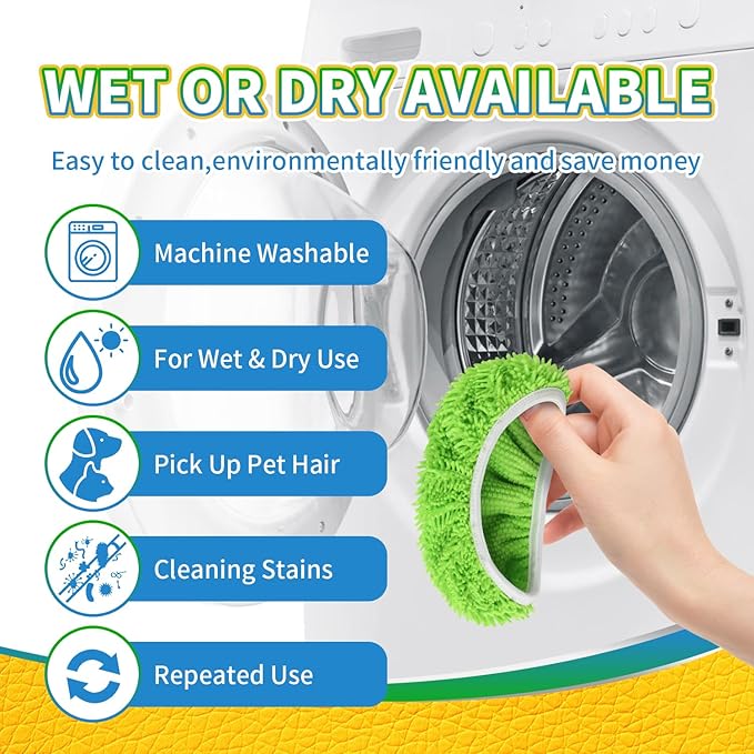 ZHAYAO 6Pcs Reusable Microfiber Mop Pads Compatible with Swiffer Sweeper, Wet and Dry Flat mop Cover, Replacement Sweeping Mopping pad Refills for Surface/Hardwood Floor Cleaning
