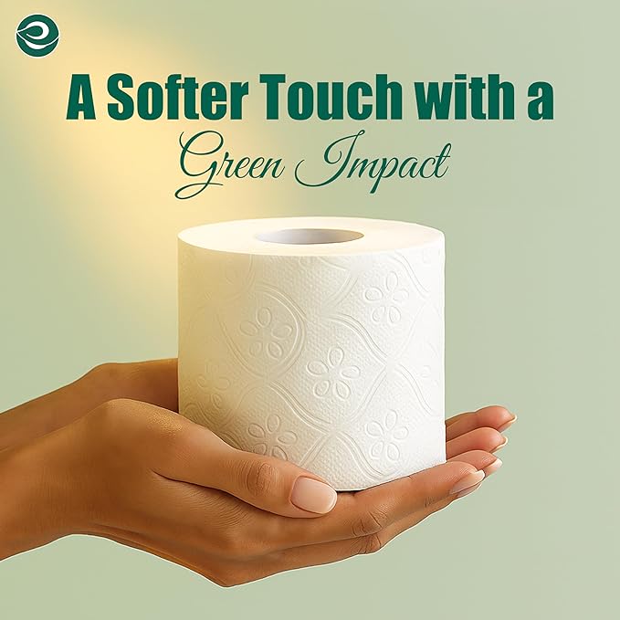 Eco Soul Premium Bamboo Toilet Paper 3 Ply | 36 Mega Rolls | 300 Sheets Each | FSC Certified Hypoallergenic, Textured & Skin-Friendly Septic-Safe Soft Bathroom Tissue Eco-Friendly Chemical & Dye Free