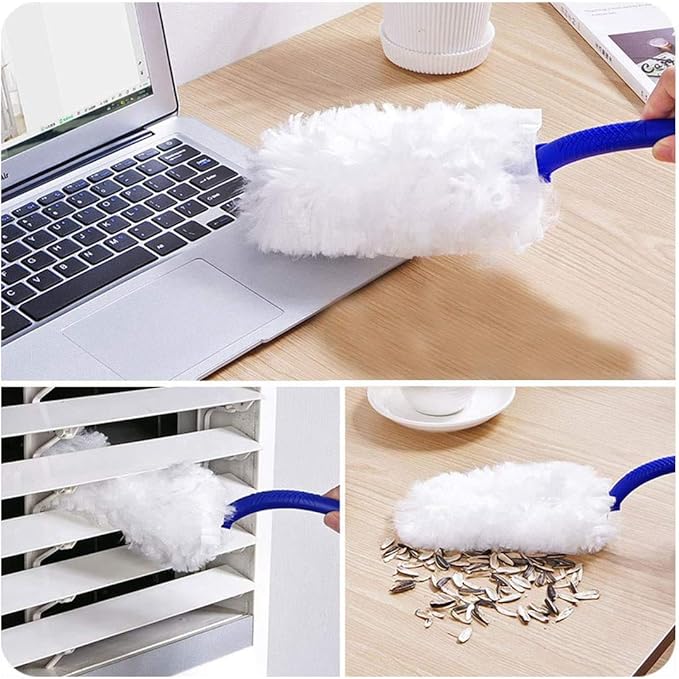 UKEENOR 360 Degree Duster Refills White and Blue Replacement Heads 20 Counts