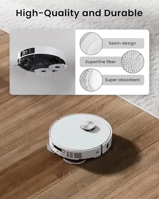 12Pack Microfiber Vacuum Mop Cloth Pad for Dreame X50 Ultra/L20 Ultra/L10s Pro/L10s Pro Gen2/X40 Ultra/for Xiaomi X10+/X20+/for Mova P10/P50 Robot Vacuum,Replacement Part Washing Mopping Pad Mop Pad