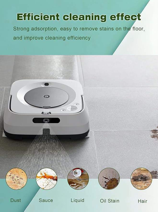 E-HAO Upgraded M6 Wet Mopping Pads for iRobot Braava Jet M6 Series 6012/6110/6112/6113 Ultimate Robot Mops. Washable & Reusable Microfiber M6 Mop Deep Clean Pads Accessories, 8-Pack