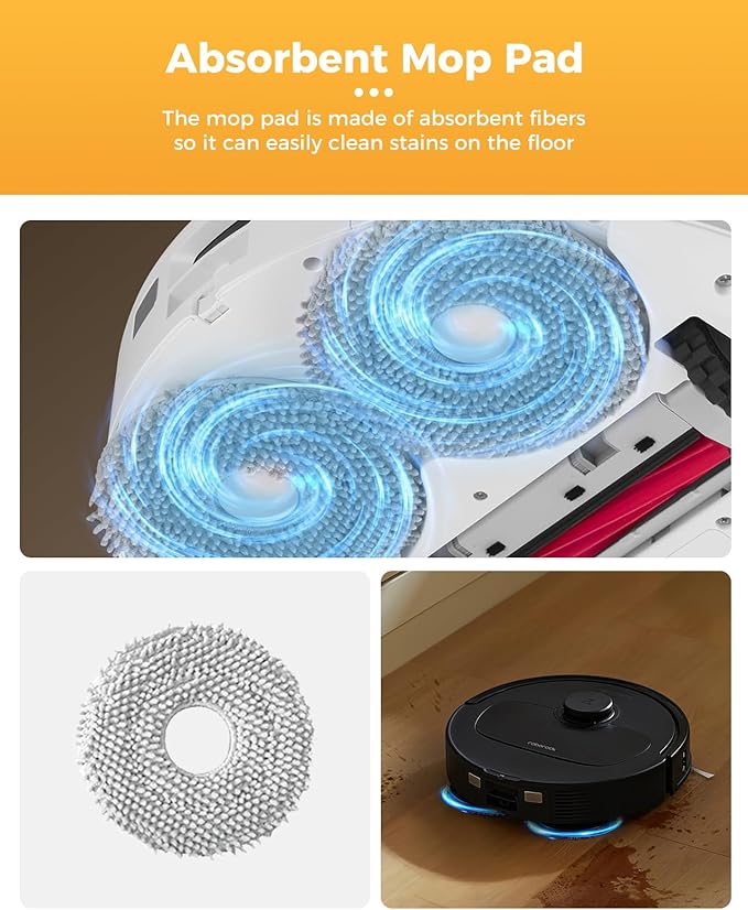 Yivy QV35A 29PCS Replacement for Roborock QV 35A/QV 35S/QR 598/QR 798 Robot Vacuum Cleaner.2 Main Brushes 6 Dust Bags 4 HEPA Filters 6 Side Brushes 8 Mop Pads 1 Tank Brush 1 Brush 1 Screwdriver