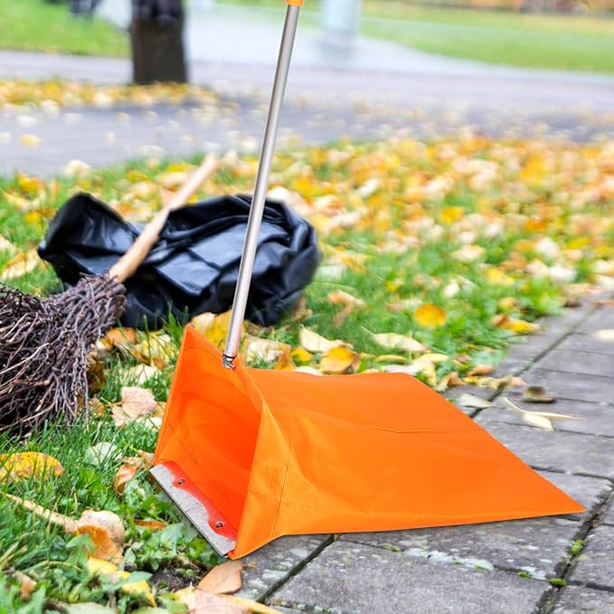 Cabilock Windproof Trash Grabber with Dustpan 33 Inch Outdoor Garbage Bag Holder for Home Garden Cleanup Tool with Strong Clamp and Easy Waste Pickup