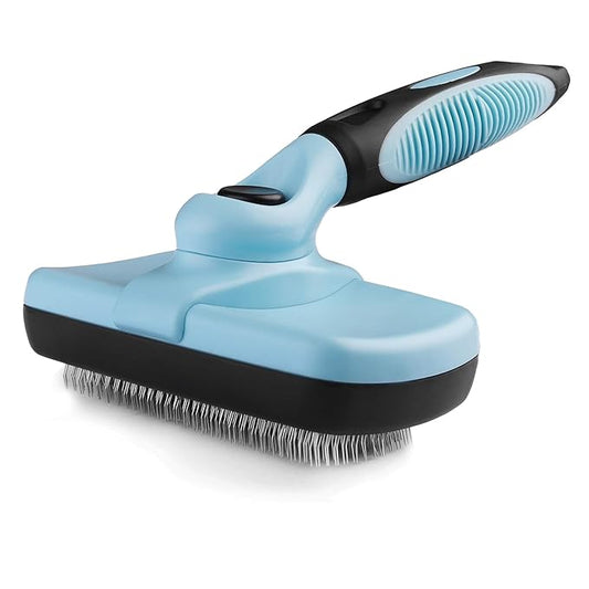 LOVINPUP Dog Slicker Brush, Self Cleaning, Shedding and Grooming Tool for Pets, Best Dog Brush with Easily Retractable Bristles to Remove Hair Instantly