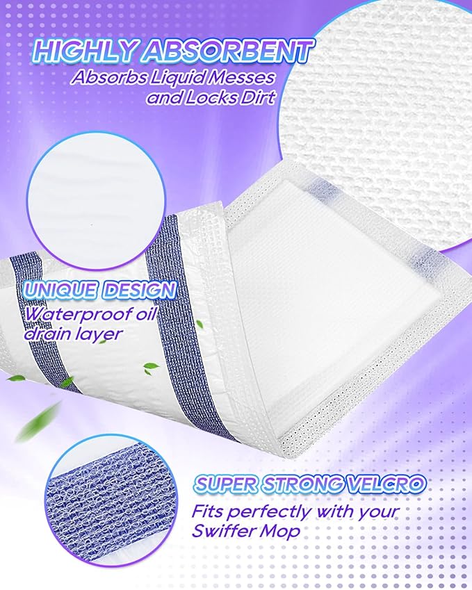 Disposable Mop Pad Refills Compatible with Swiffer Wet Jet Mop, Mopping Pad Refill Fit for Swiffer Wetjet Mop, 30 Count Multi-Layer Floor Mop Pads for Multi Surface Floor