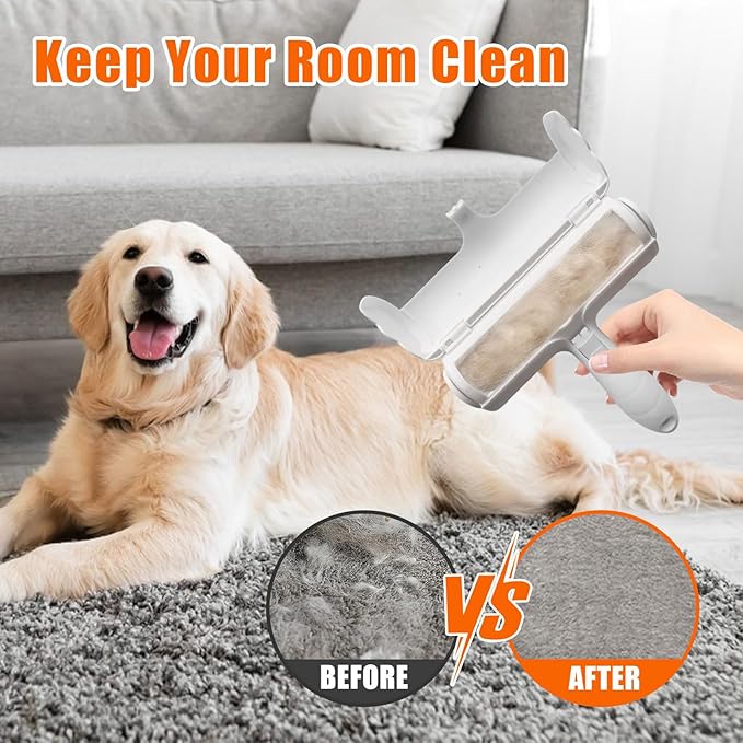 Velupet Zoom Pet Hair Remover Lint Roller for Pet,Cat Hair Removal Tool Reusable Lint Roller for Furniture, Couch, Carpet, Clothing and Bedding,White Blue