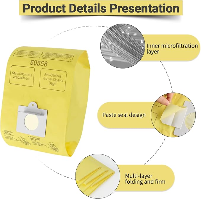 Vacuum Cleaner Bags Fit for Kenmore Canister Type C/Q 50555 50557 50558 and Type C-5, 20PCs By Improvedhand