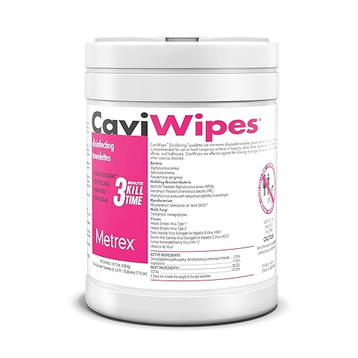 CaviWipes Metrex Disinfecting Towelettes Canister Wipes, 160 Count