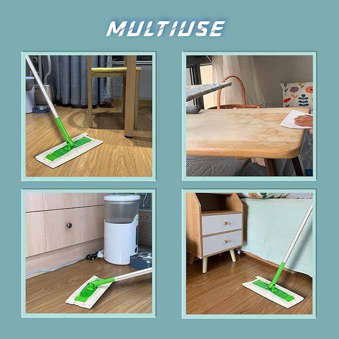 UKEENOR Dry Mop Refills 50 Counts Disposable Dusting Cloths Dry Sweeping Refills Dry Duster Cloths Mop Pads Floor Cloth Refills Electrostatic Cloths 7.8"x11.8" Extra Thick Box Packing