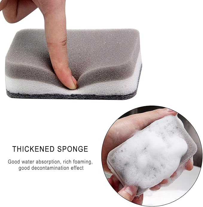 Sponge Individually Wrapped, Kitchen Dishwashing Sponges Bulk, Non Scratch Dishes Scouring Pad, Odor-Free Cleaning Sponge Wipes Scrubber Suitable for Travel Camping Apartments (200 Pack)