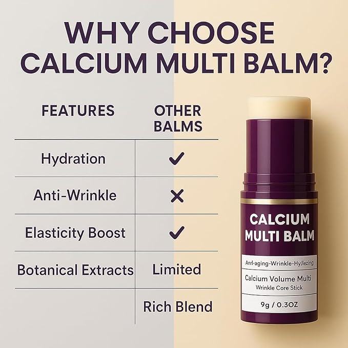 3Pcs Cemenrete Calcium Volume Multi Balm, Calcium Volume Multi Balm, Collagen Moisturing Stick, Intensive Repair & Moisturizing Cream, Firming Skin, Suitable for Face, Eyes & Neck