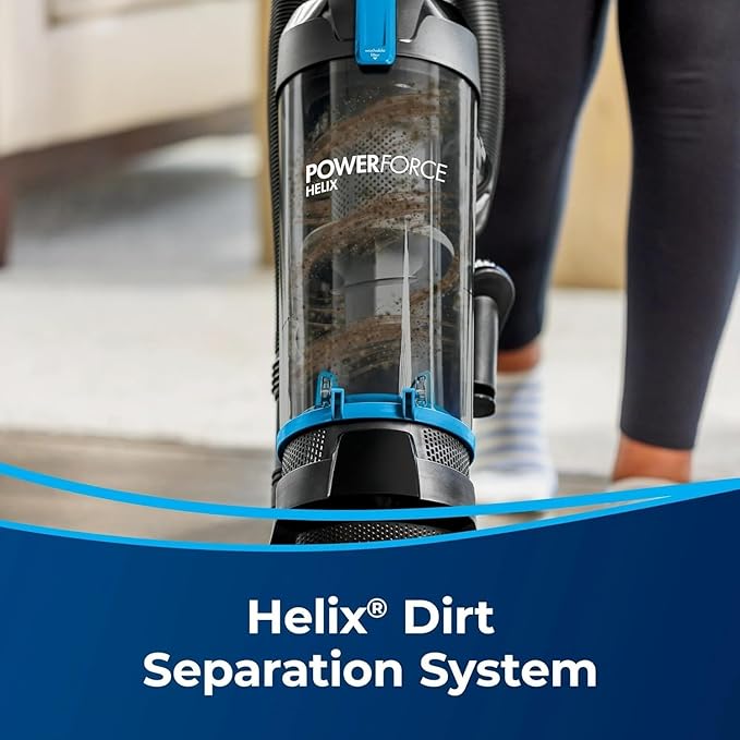 BIISSELLL Power Force Helix Bagless Upright Vacuum, Powerful Suction for Pet Hair,Carpet, Tile & Hardwood,Cleaning, Scatter-Free Technology, Large Dirt Tank, 23ft Cord, 5 Height Settings