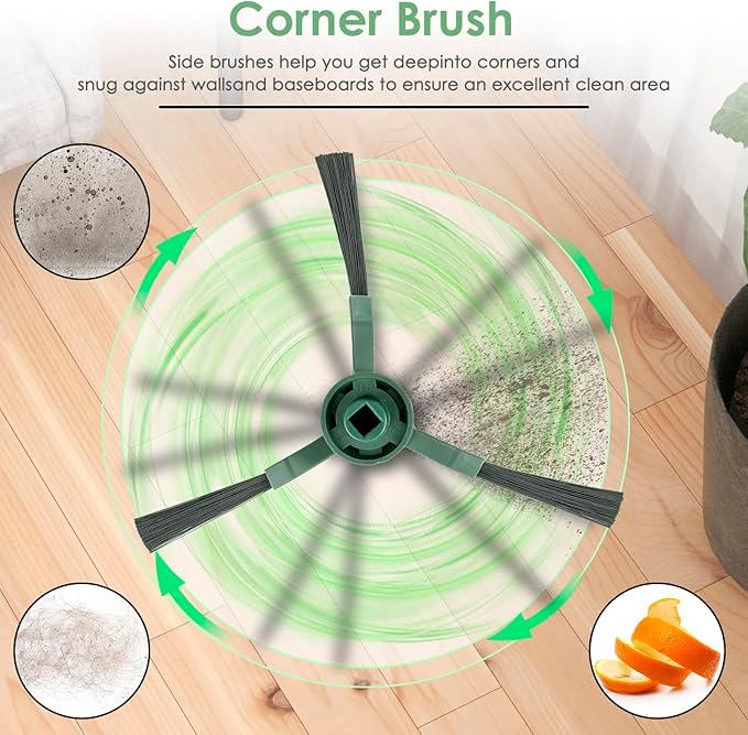 (10 Pack) Replacement Side Brush Compatible With iRobot Roomba Combo Essential Robot Vacuum and Mop Y0140, Robotic Vacuum Cleaner Side Brushes, Premium Nylon Side Brush Kit 10 Pieces
