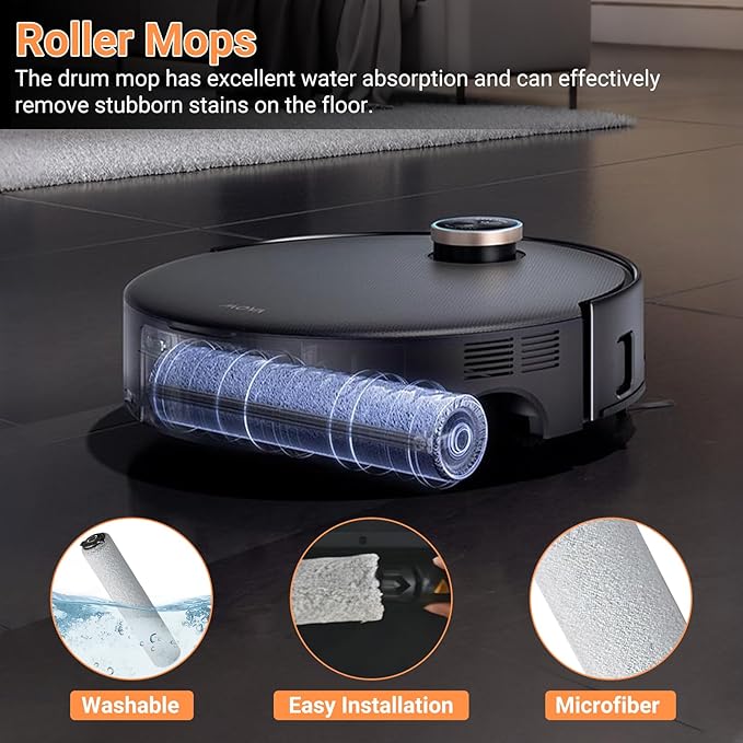 27 Piece Replacement Parts for Mova Z60 Ultra Roller Complete Robot Vacuum, 2 Main Brushes, 1 Roller Mops, 4 Filters, 6 Side Brushes & Dust Bags & Scented Tablets, 1 Cleaning Brush & Screwdriver