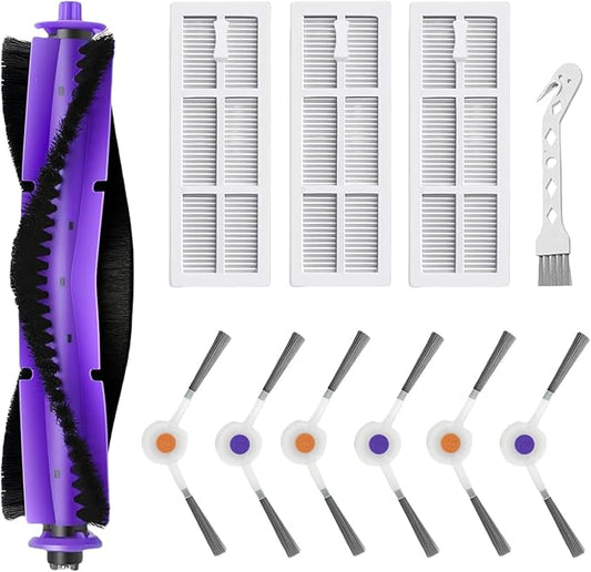 Avaenzo Replacement Kit Compatible with Narwal Freo Robot Vacuum | 1 Roller Brush, 3 HEPA Filters, 6 Side Brushes | Durable Accessories for Enhanced Cleaning Performance