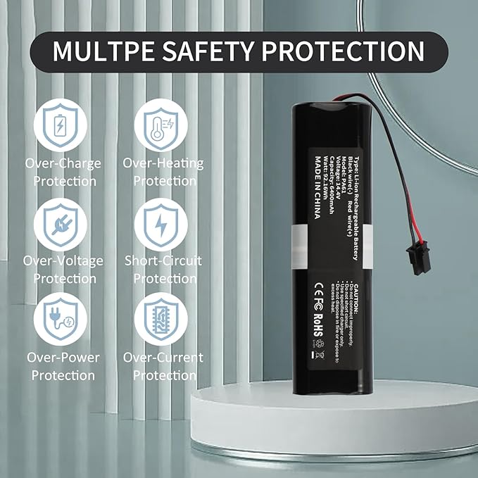 Battery Replacement for Eufy RoboVac X8, X8 Pro Series RoboVac X8 T226X,RoboVac X8 Hybrid White,RoboVac X8 Pro SES Self-Empty Station Robot Vacuum Cleaner Part Number: PA61 14.4V 6400mAh 92.16Wh Black