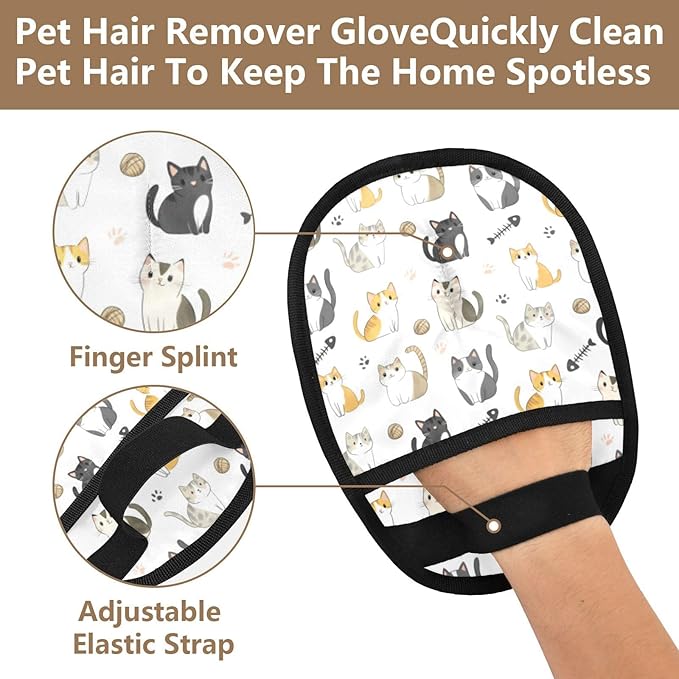 Cats Pet Hair Removal Glove for Cats & Dogs Reusable Pet Hair Removal Glove pet Hair Electrostatic Gloves