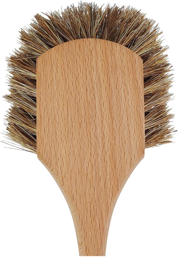 Redecker Garden Furniture Brush with Oiled Beechwood Handle, Strong Plant-Based Bristles. Hanging Loop, Made in Germany