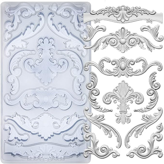 Scrollworks Mold for Polyclay Air Dry Clay Plaster