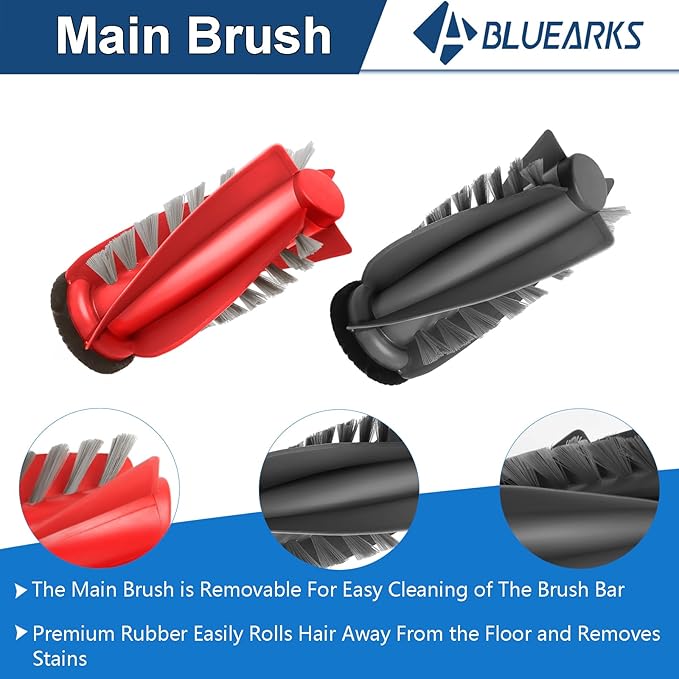 Bluearks 24Pcs Replacement Parts for Roborock Qrevo Curv/Curv S5X/Qrevo Edge/Edge S5A/Qrevo S5V Vacuum Cleaner Accessories,1 Main Brush 4 Side Brush 4 Hepa Filters 6 Vacuum Bags 6 Mop Pads