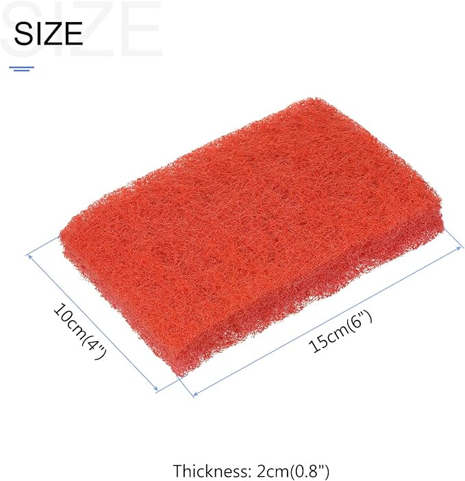 METALLIXITY Scouring Pad (15 x 10cm/6"x 4") 5pcs, Kitchen Dishwashing Sponge, Non-Scratch Cleaning Sponges Scrub Sponges - for Pots, Pans, Dishes, Utensils, Red