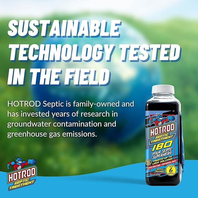Hotrod Septic Tank Treatment - 12 Month Supply Extends System Life and Prevents Costly Repairs - Industrial Grade - Easy to Use