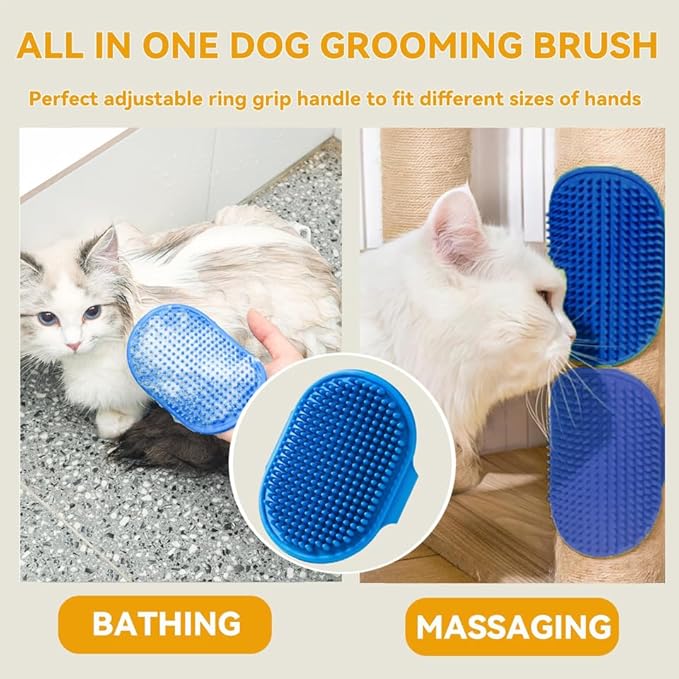 Orebog 2PCS Pet Hair Remover, Electrostatic Pet Hair Removal Gloves, Reusable Cat & Dog Hair Remover for Couch, Furniture, Carpet, Curtain, Upgraded Animal Fur Removal Tool, Cat Grooming Gloves