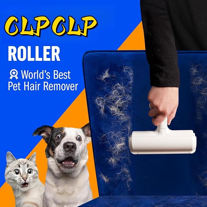 CLPCLP Roller Pet Hair Removal Tool，Reusable Lint Roller - Cat and Dog Hair Remover for Furniture，Dog Brush for Shedding，Portable Multi-Surface Fur Removal Tool (Sofas,Carpets,Clothing,Bed Sheet)
