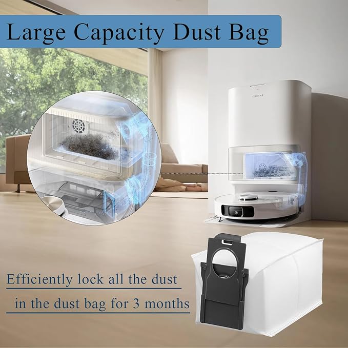 Replacement Parts for Dreame L40 Ultra/X40 Ultra Complete/X40 Ultra/X40 Master/MOVA P10 Pro Ultra/Mova P50 Pro Ultra, Accessories 1 Main Brush, 4 Dust Bags, 6 Wipe Pads, 4 HEPA Filters, 4 Side Brush