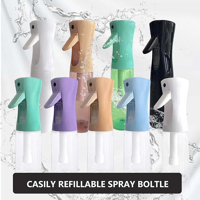 Spray Bottle for Hair Continuous Ultra Fine Mist (300ml) 360° Multi Spray Bottle for Plants, Cleaning, Skin Care Leakproof & Durable 2 Pack