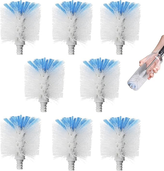 Bottle Brush Refill, 8 Pack Bottle Brush Replacement Head for OXO Bottle Brush, Dual Bristle Design for Water Bottles, Glasswares, Baby Bottles